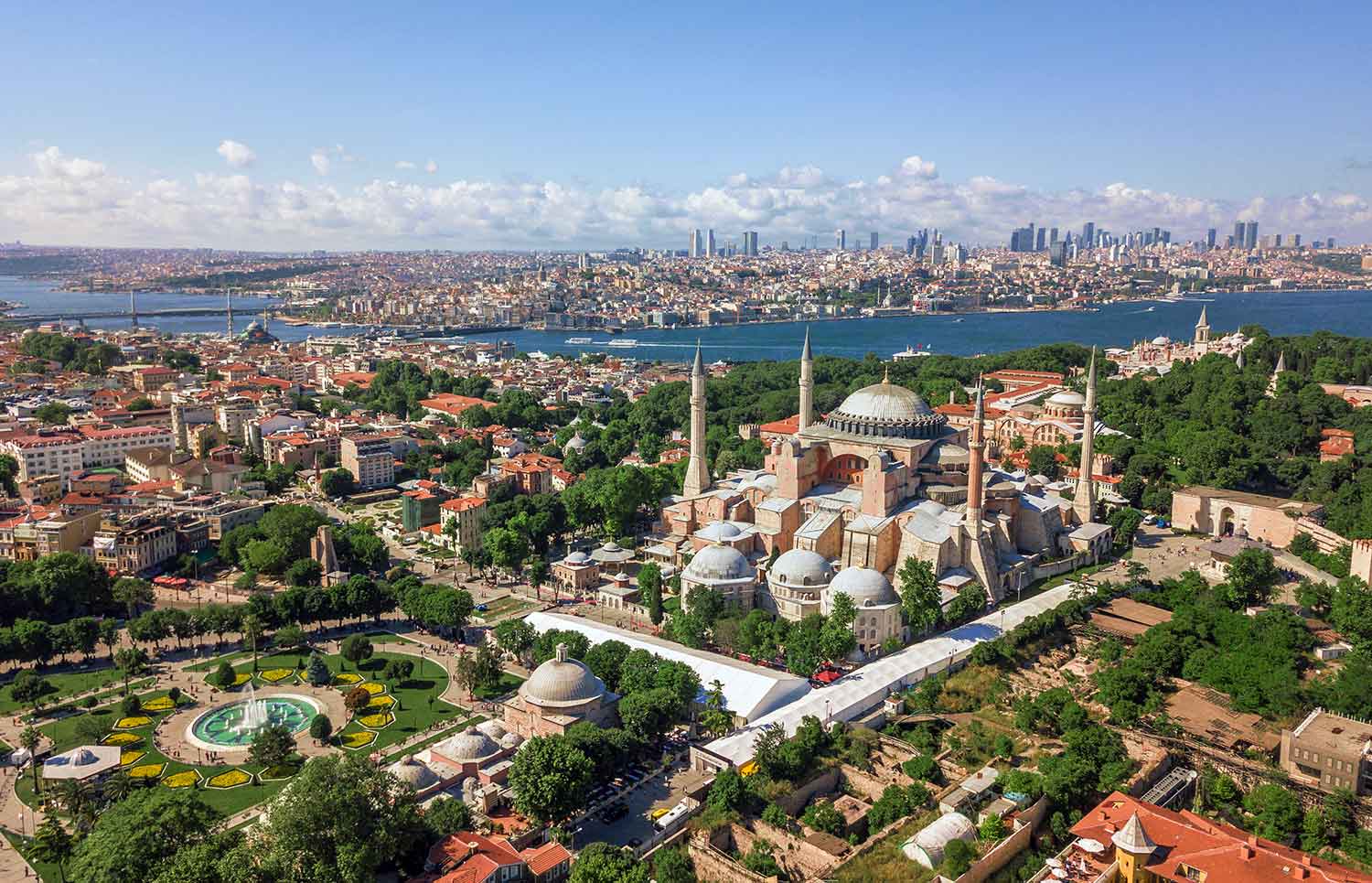Aerial View of Istanbul with Hagia Sophia