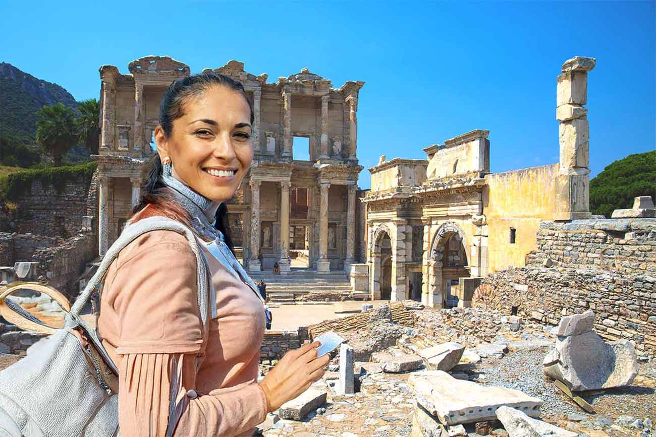 Ancient Roman City Ephesus Ruins and Tourist Guide