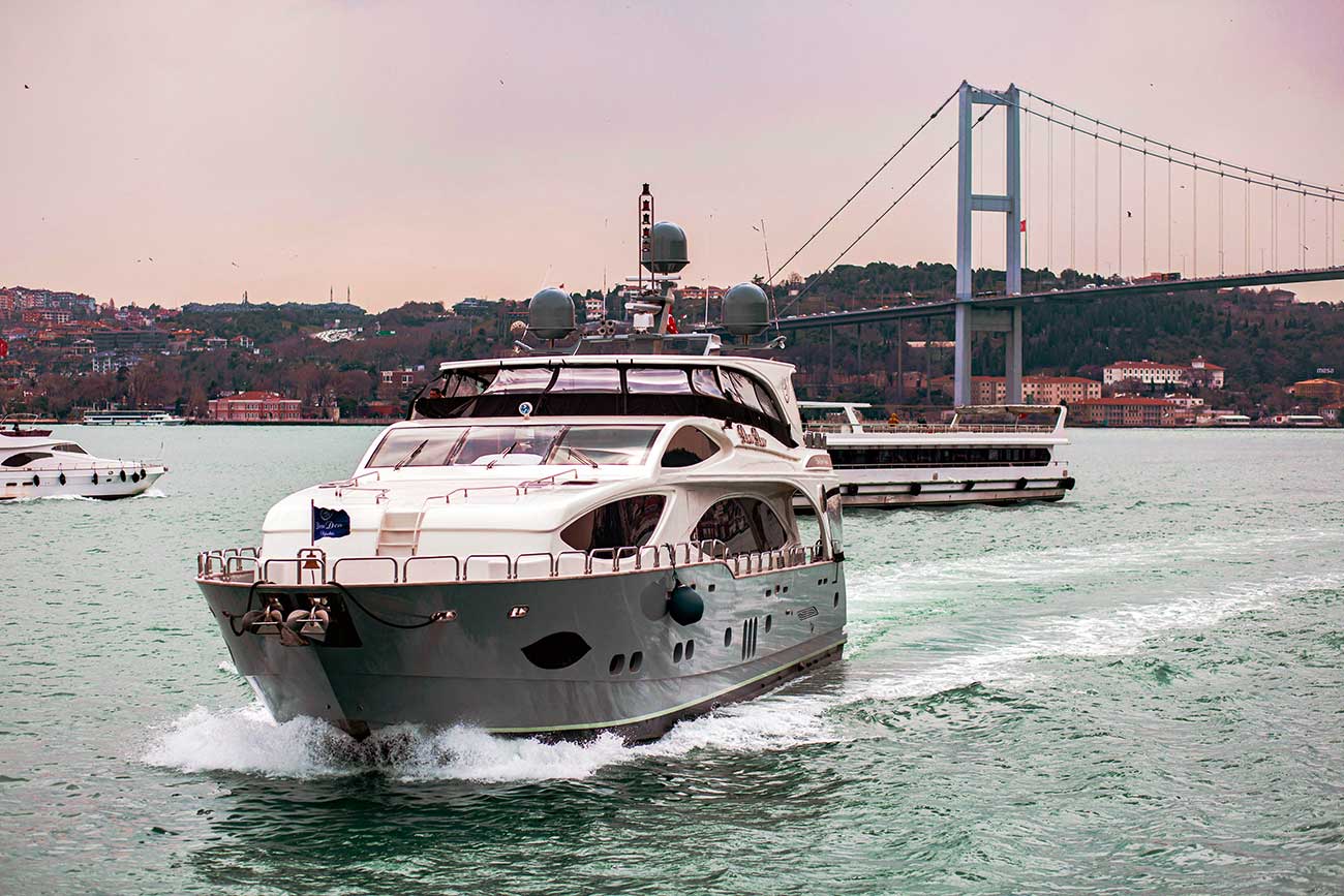 Bosphorus and Luxury Yacht