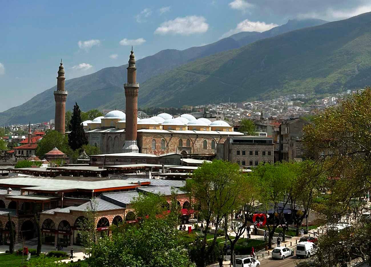 Bursa View and Ulu Camii (Grand Mosque)