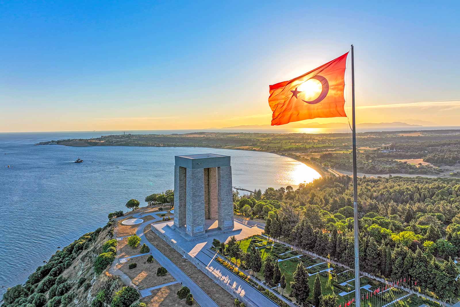 Canakkale Gallipoli Peninsula Martyrs monument and Anzac Cove