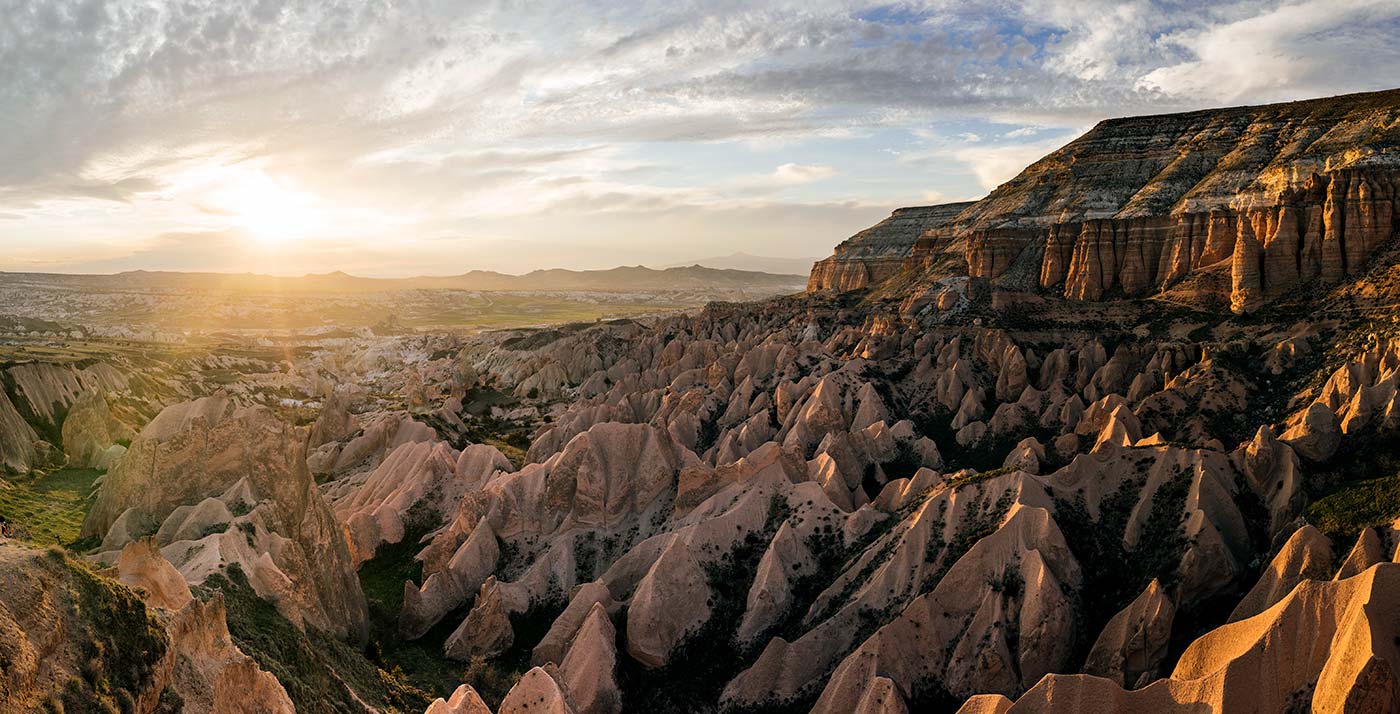 Cappdocia Red Valley at Sunset Turkey View