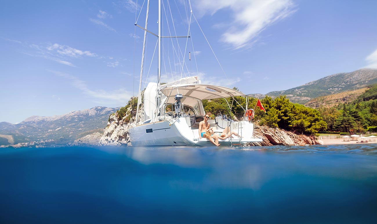 Couple Honeymoon Sailing Luxury Yacht