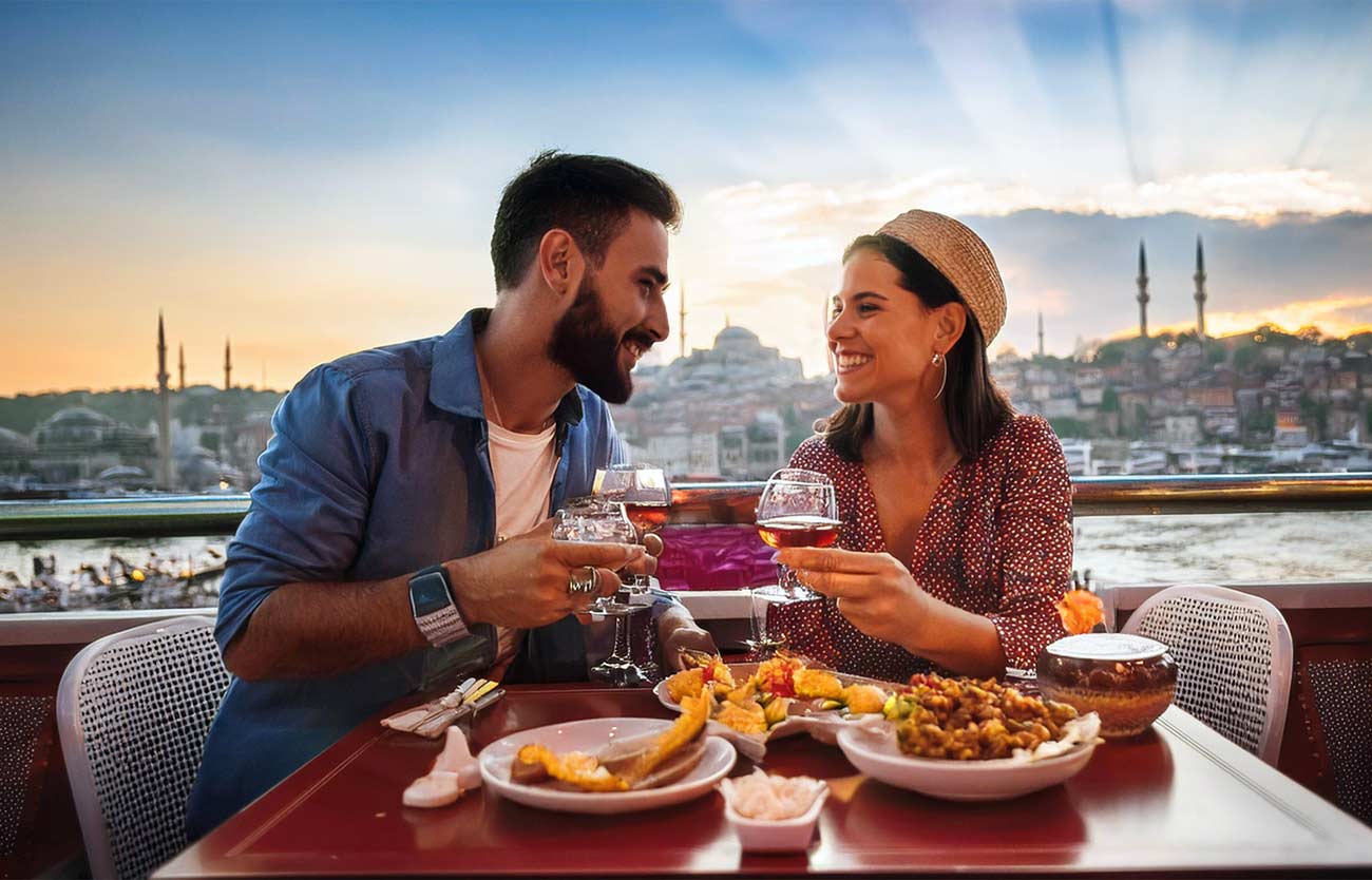 Couple Joining Food Tour in Istanbul