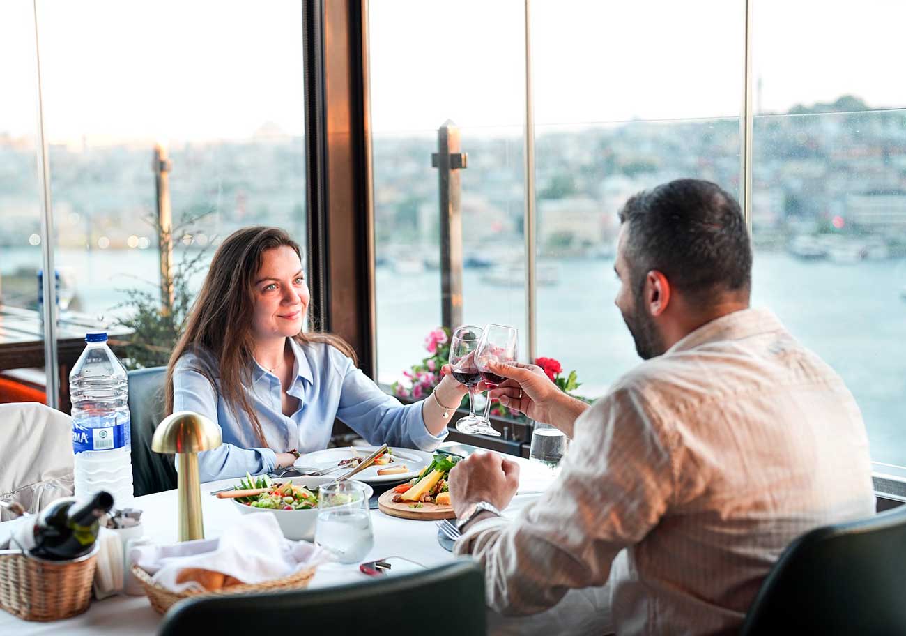 Couple in Istanbul Restaurant