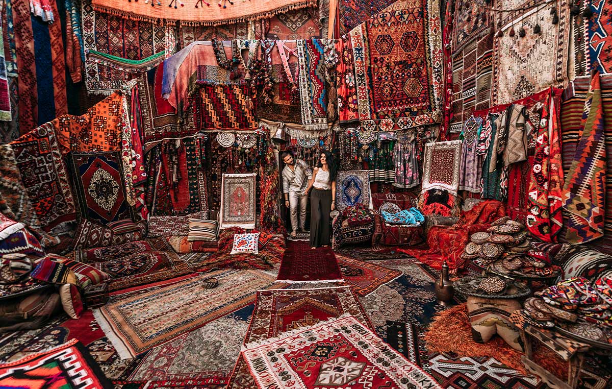 Couple in Turkish Rugs Store