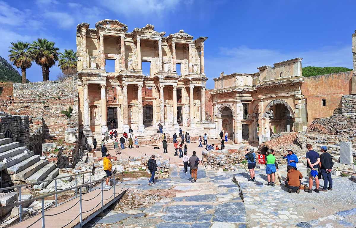 Ephesus Library of Celsus and Tourist