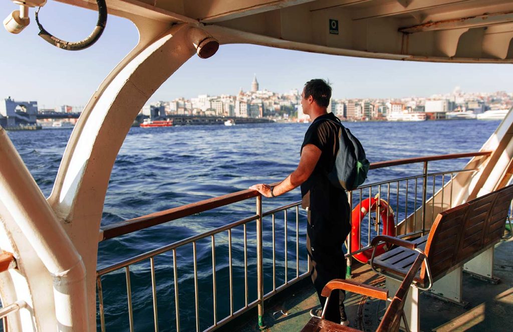 Istanbul Bosporhus Ferry and Passenger
