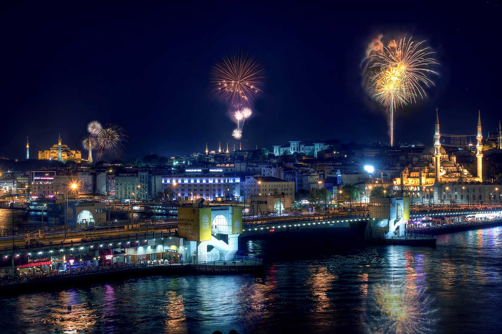 Istanbul Firework at Night Chritsmas 2024