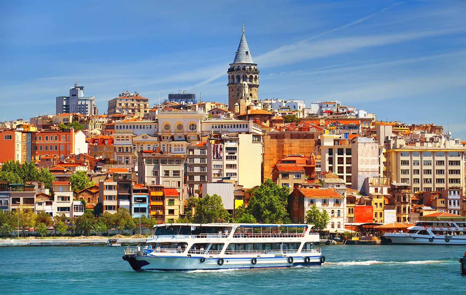 Istanbul Galata Ferry City View