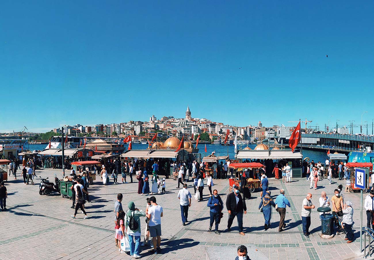 Istanbul Galata View on Eminonu Square