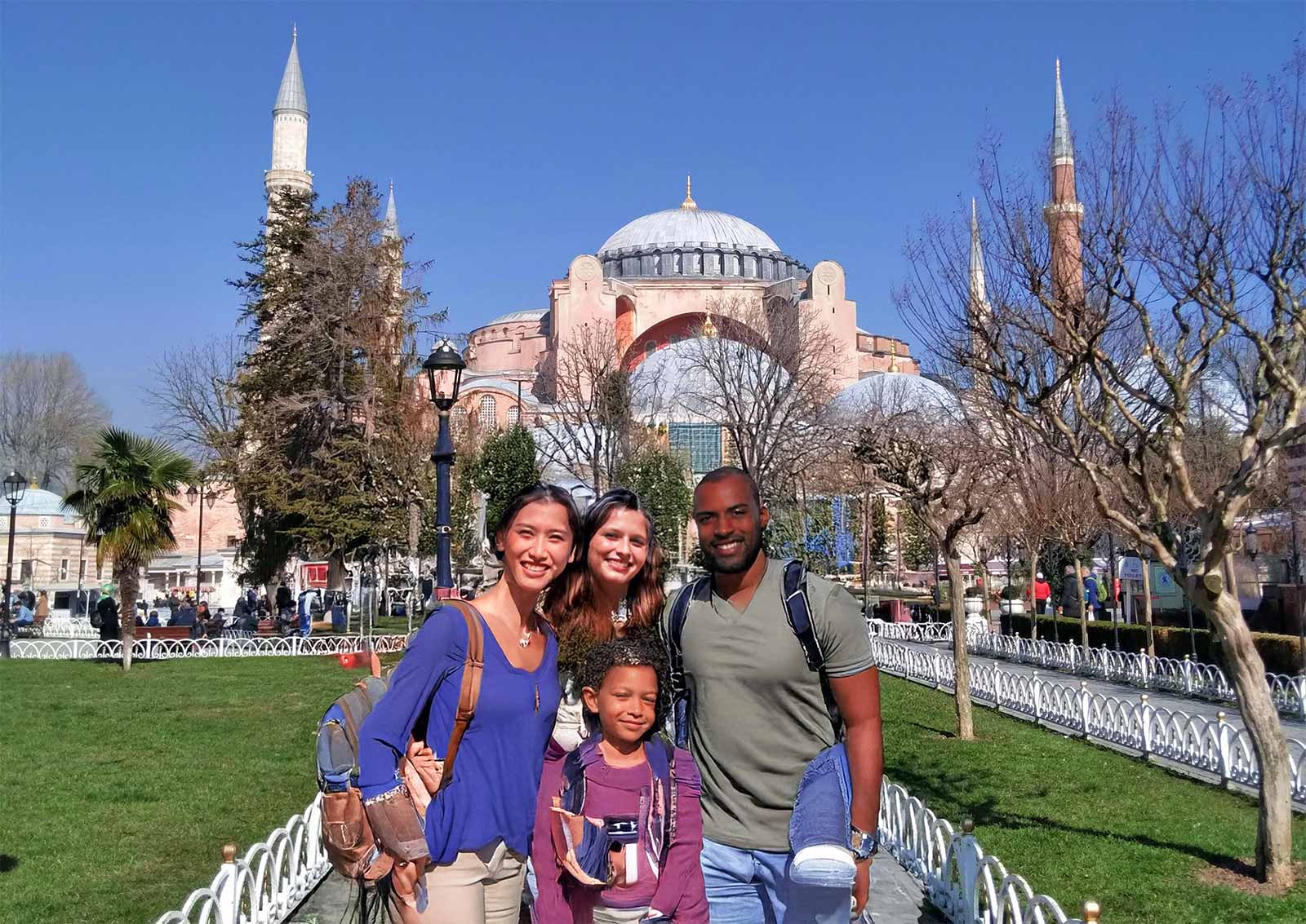 Istanbul Hagia Sophia and Tourist Family