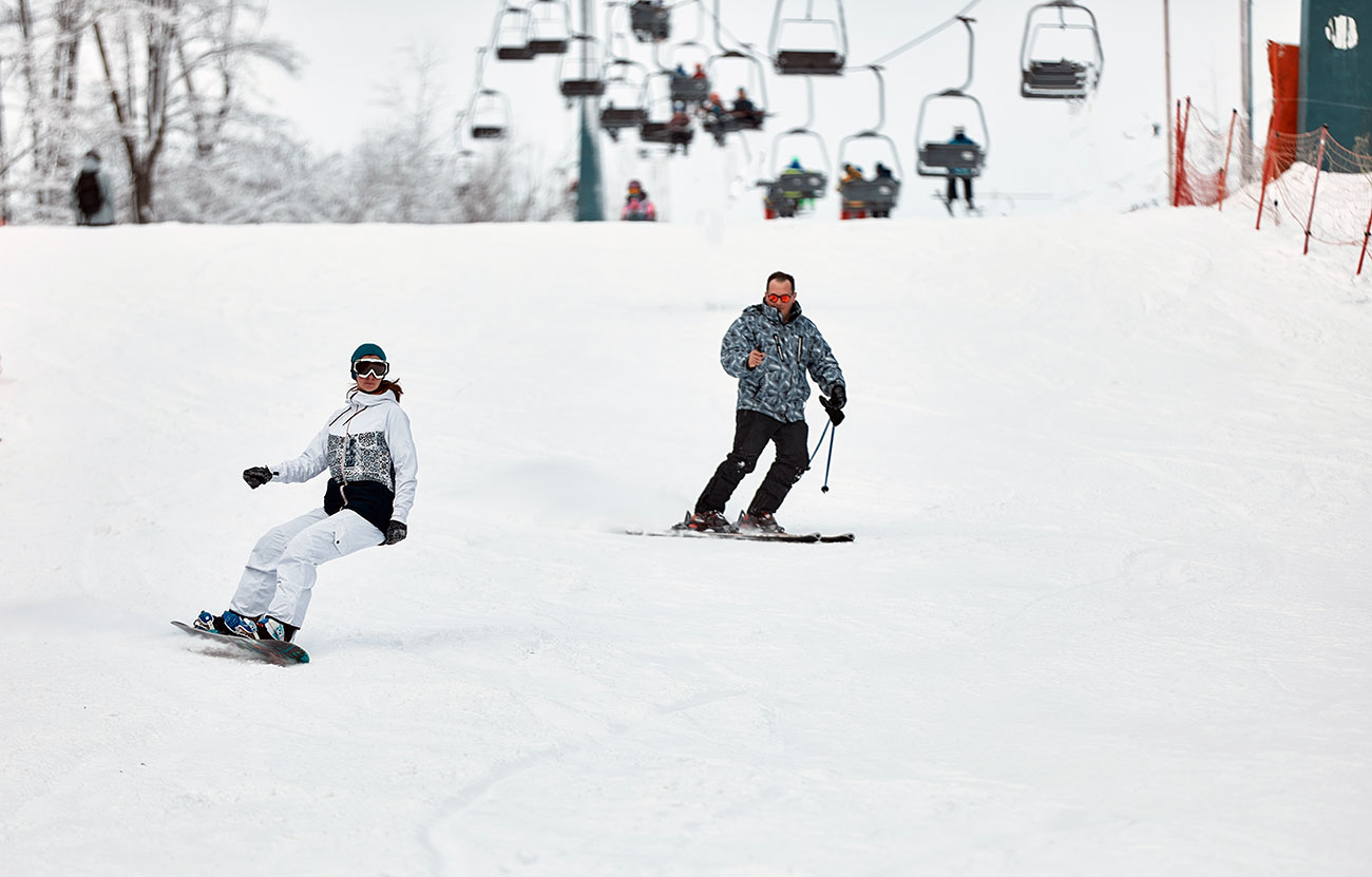 Skier and Snowboarders in Uludag Turkey