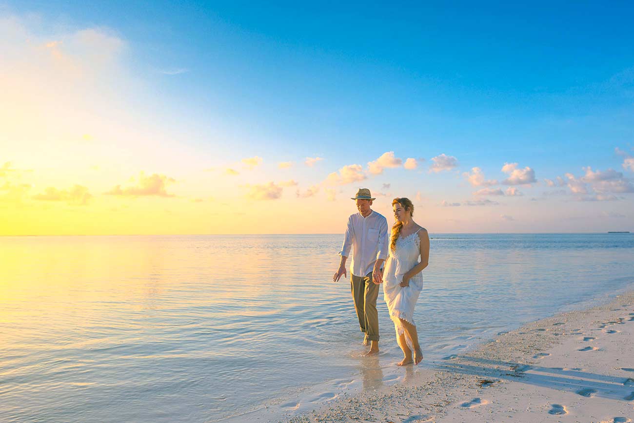 Tourist Couple in Antalya Beach