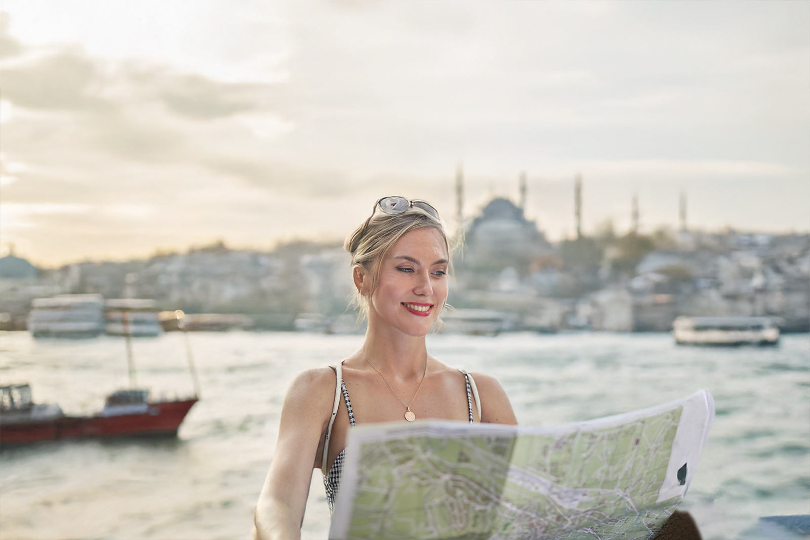 Tourist Woman in Istanbul Turkey