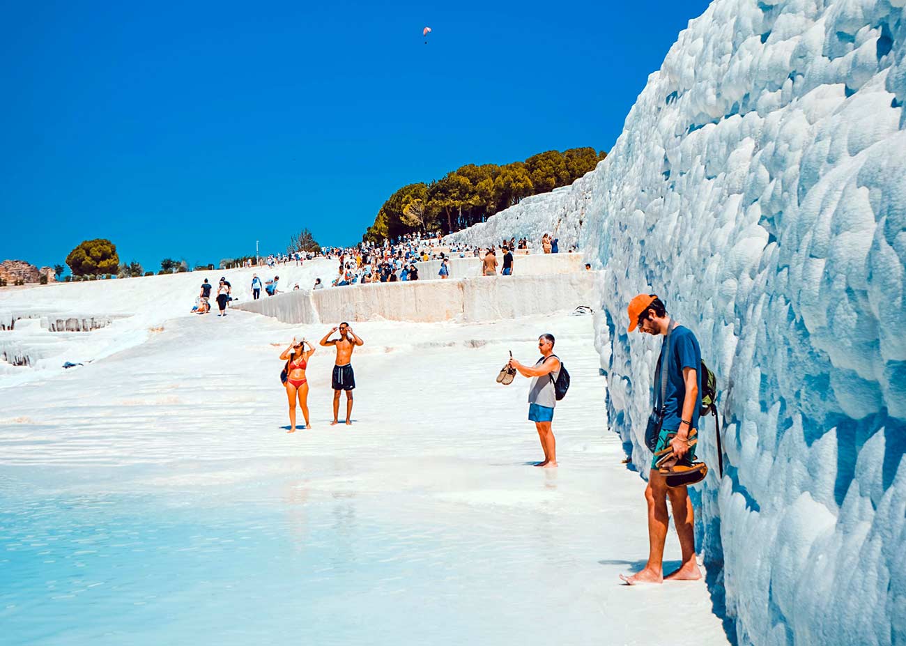 Tourist in Pamukkale