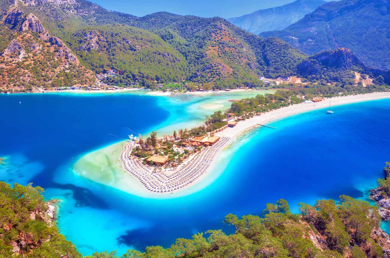 Turkey Fethiye Oludeniz Sea Bay and Sandy Beach