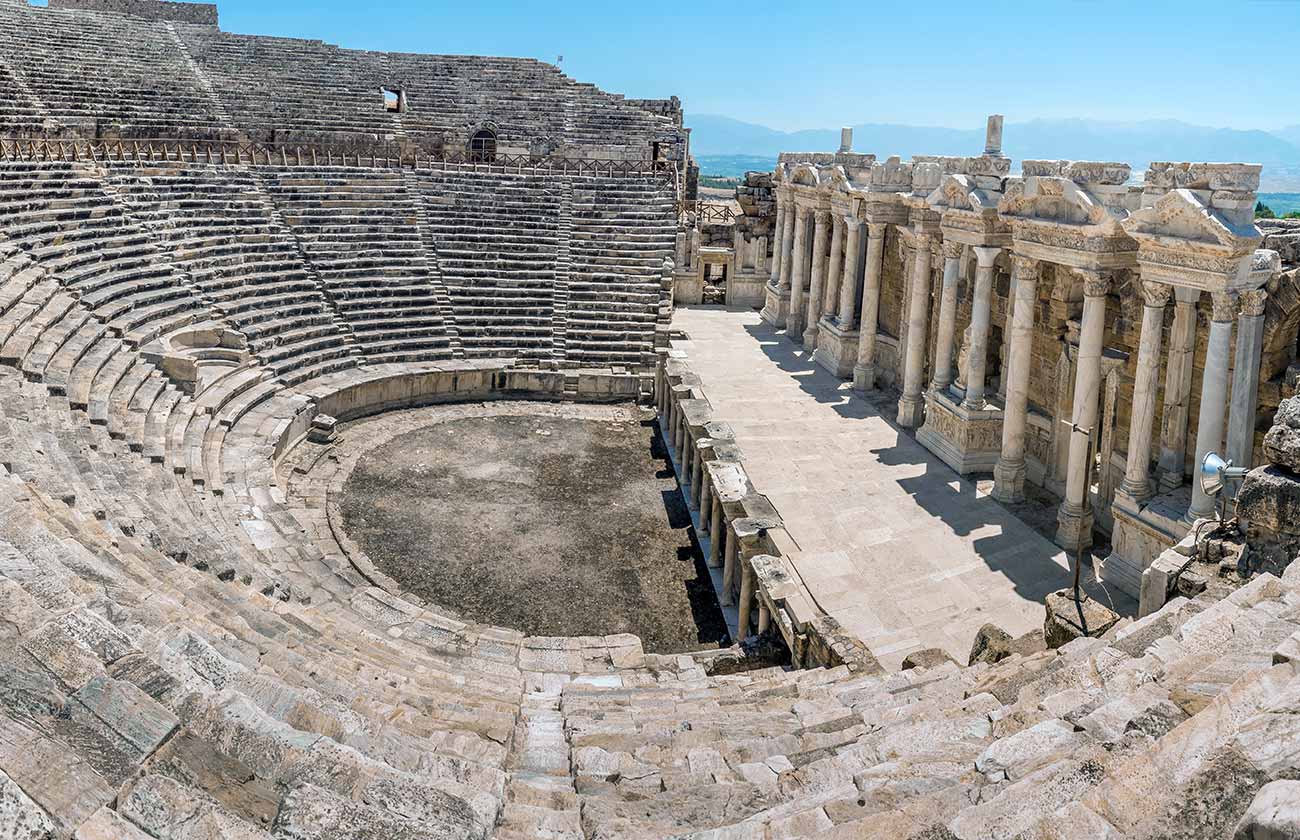 Turkey Pamukkale Hierapolis Ancient City Ruin Theatre