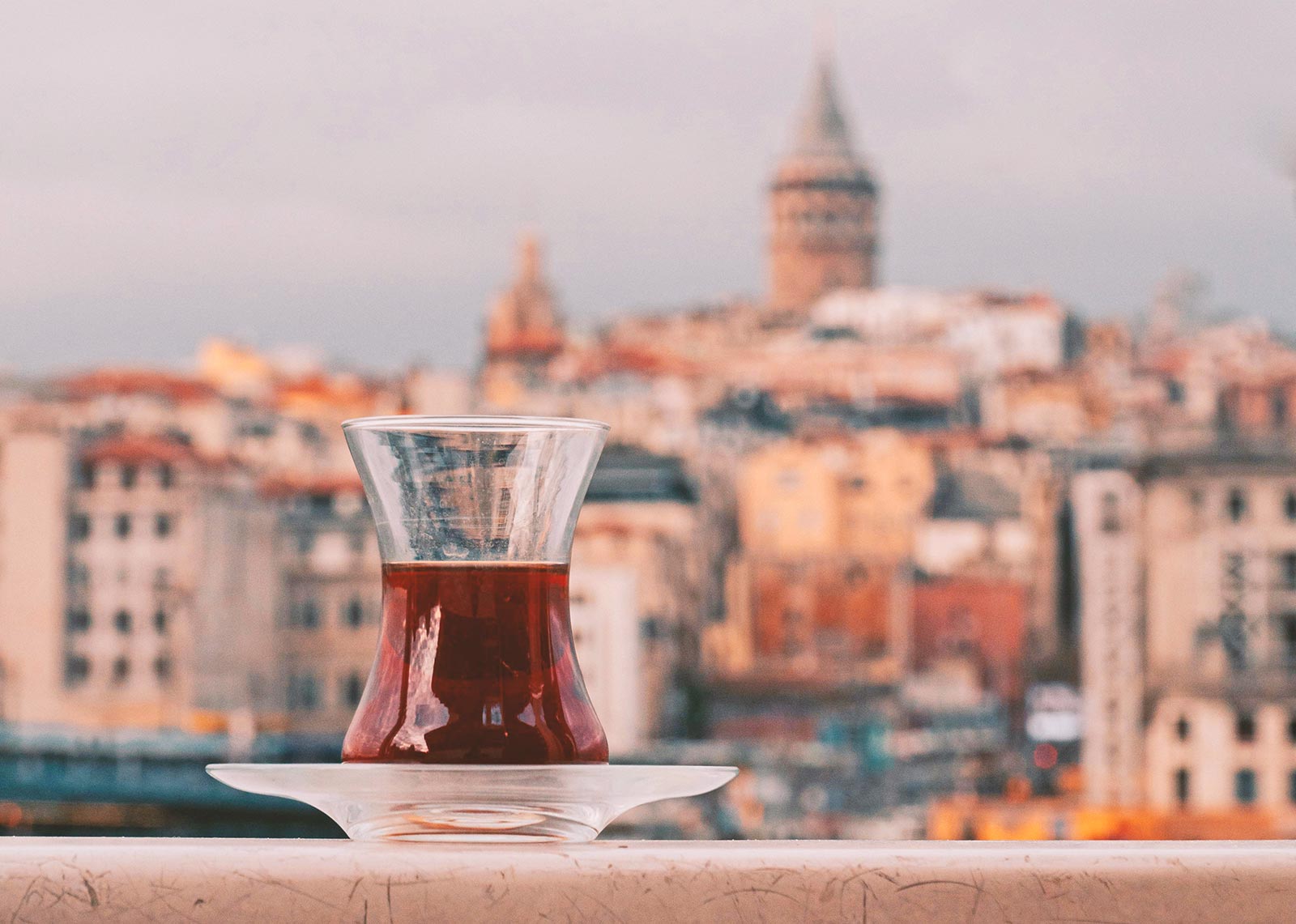 Turkish Tea and Galata View