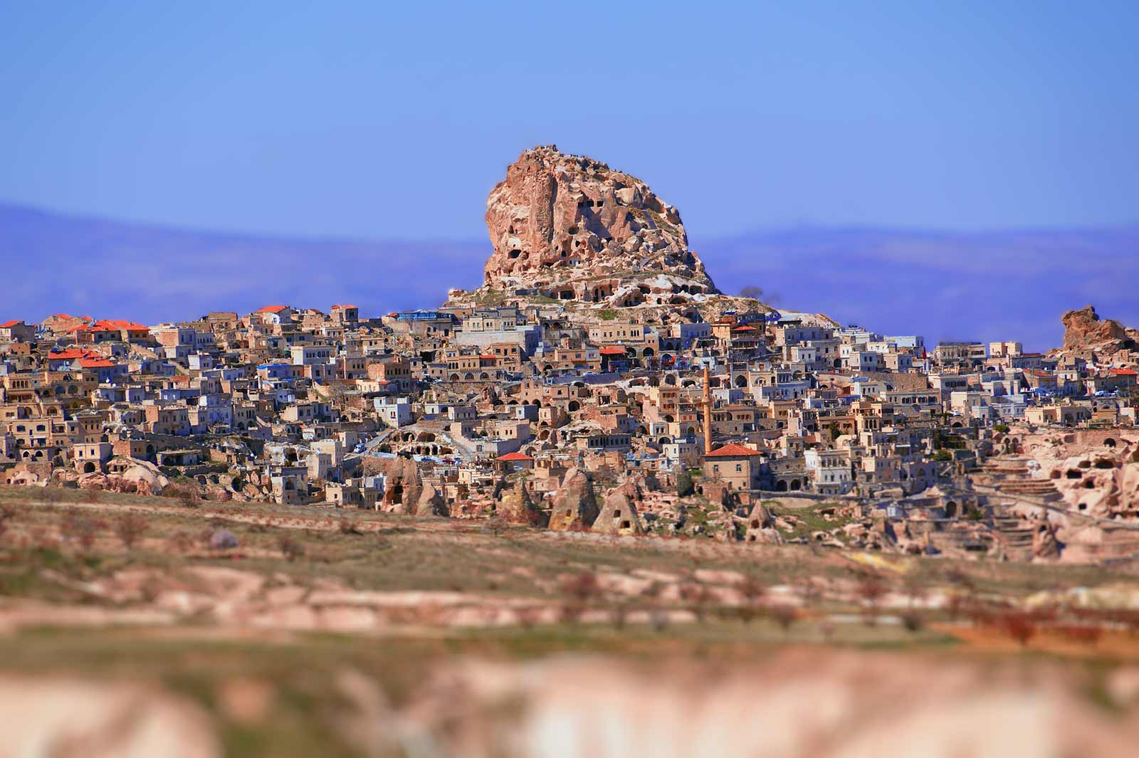 Uchisar and Uchisar Castle in Cappadocia