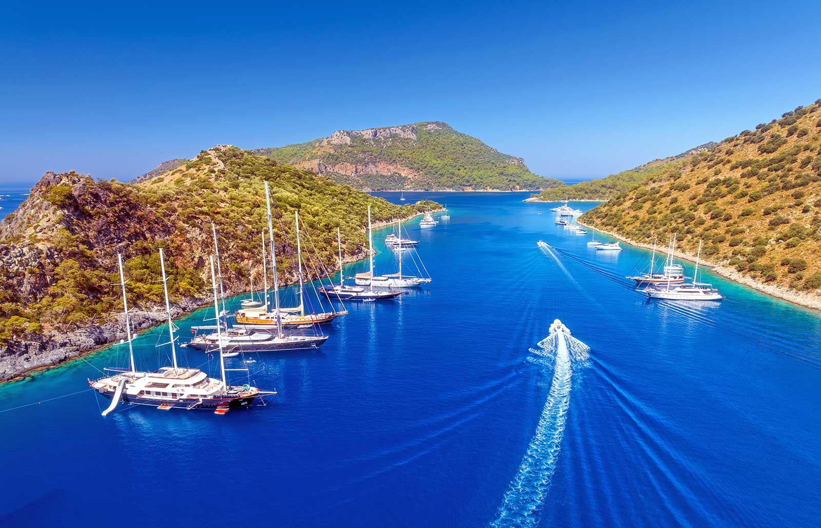 Yachts and Boats on the Sea Turkey